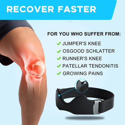 Adjustable Non-Slip Patella Band Stabilizer Knee Brace Silicone Patellar Tendon Support Strap with 3D Airbag for Sports
