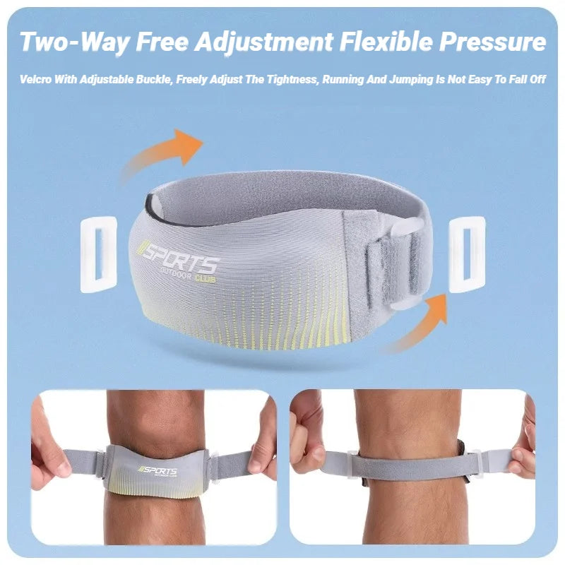 2Pcs Knee Pad Adjustable Knee Strap Patellar Tendon Pressurized Protector Support Slider Pad Guard Badminton Running Brace