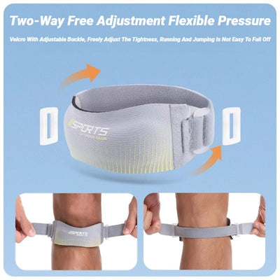 2Pcs Knee Pad Adjustable Knee Strap Patellar Tendon Pressurized Protector Support Slider Pad Guard Badminton Running Brace