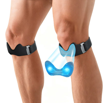 Adjustable Non-Slip Patella Band Stabilizer Knee Brace Silicone Patellar Tendon Support Strap with 3D Airbag for Sports